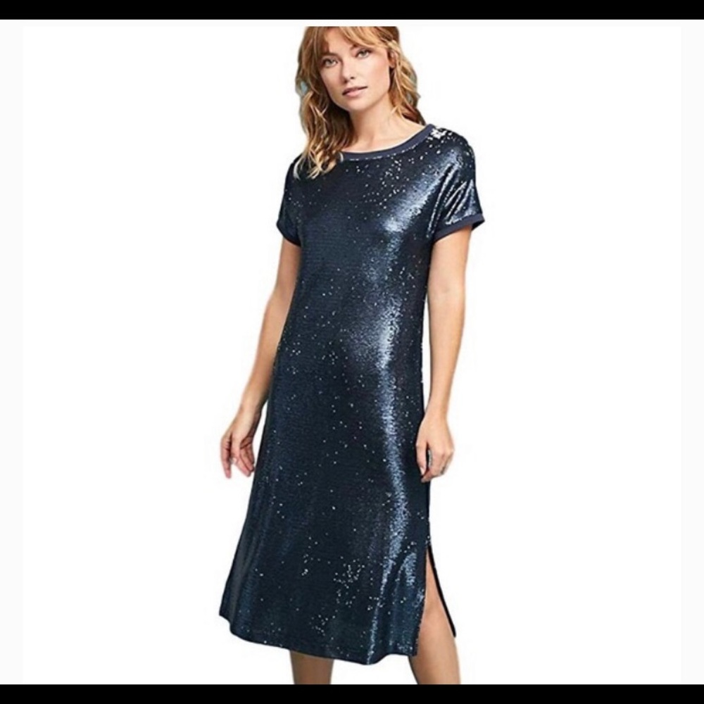 LAST CALL BEFORE DONATION: Anthropologie Moulinette Sours Navy Sequin Midi Dress